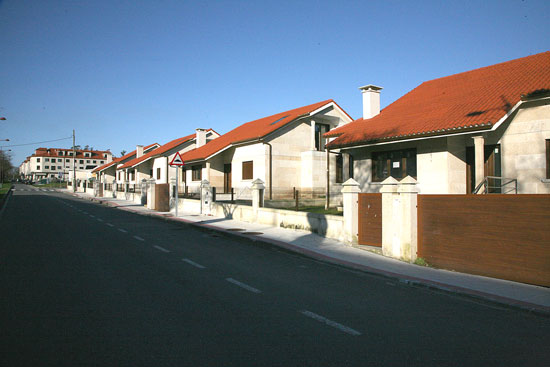 vista urbanización de chalets en moraña pontevedra